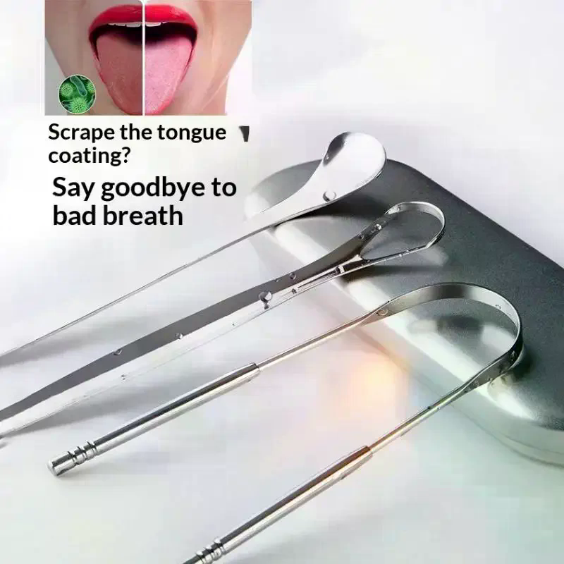 Tongue Scraper Metal - Zestaw skrobaków do języka ze stali