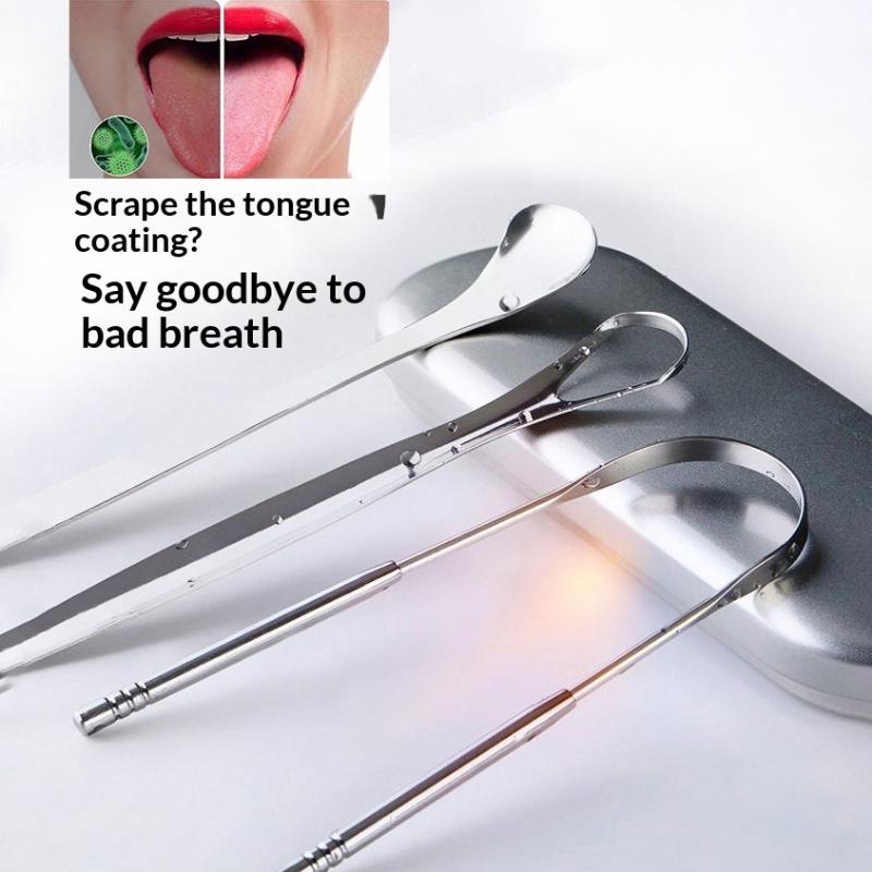 Tongue Scraper Metal - Zestaw skrobaków do języka ze stali