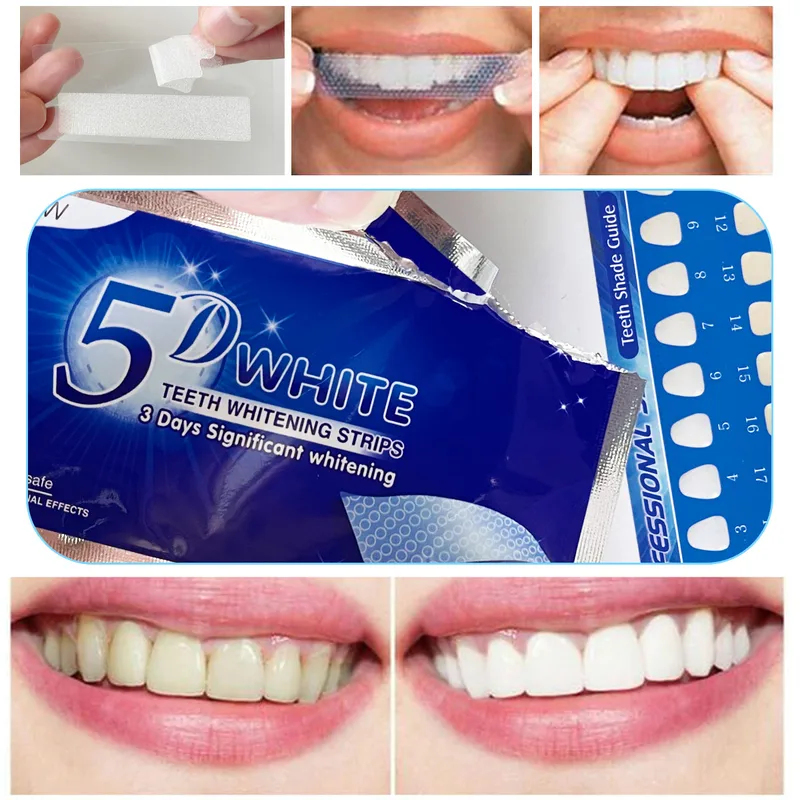 Teeth Whitening Gels - 1-12 szt. 5D Naklejki wybielające do