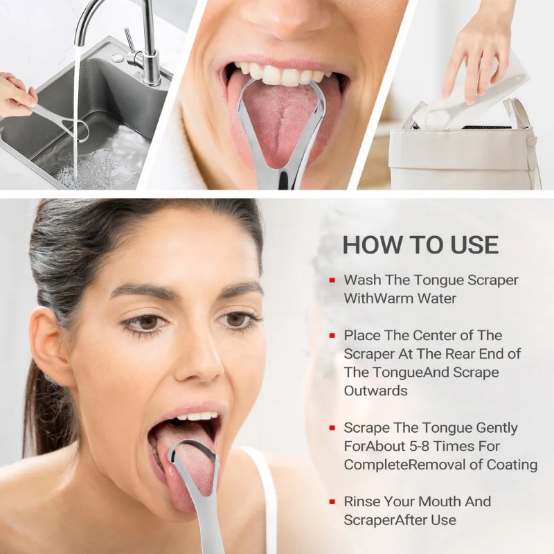 Halitoza, powłoka na języku, s – Tongue Scraper Metal recenzja i cena